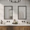 01 Industrial Farmhouse Wall Mirror Set2 Piped Bathroom Vanity Steampunk Style 33"
