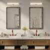 02 Industrial Farmhouse Wall Mirror Set2 Piped Bathroom Vanity Steampunk Style 33"