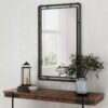 03 Industrial Farmhouse Wall Mirror Set2 Piped Bathroom Vanity Steampunk Style 33"