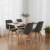 06 Modern Velvet Upholstered Dining Chairs Kitchen Living Room Chair Wooden Legs