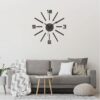 40-70cm Modern Frameless DIY Wall Clock Black