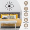 40-70cm Modern Frameless DIY Wall Clock Black