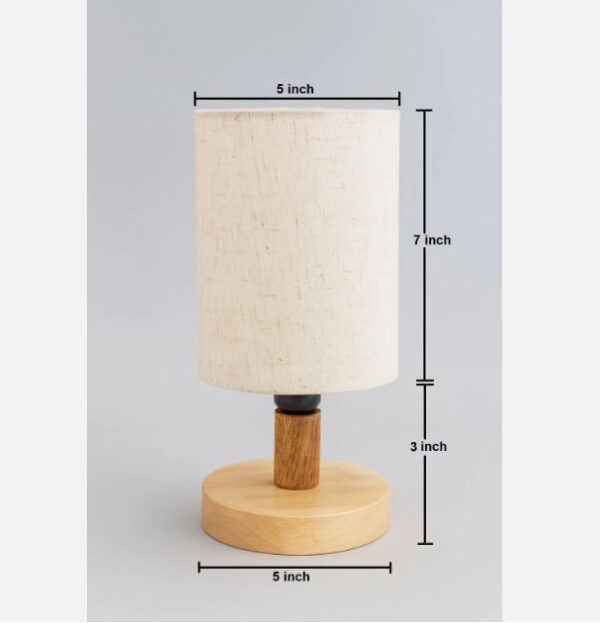 17 Portable Wooden Table Lamp with Linen Shade | Minimal Bedside & Home Décor Lamp
