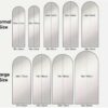 Arched Floor Mirror, Full Length Freestanding Mirror With Stand, 58×19 In