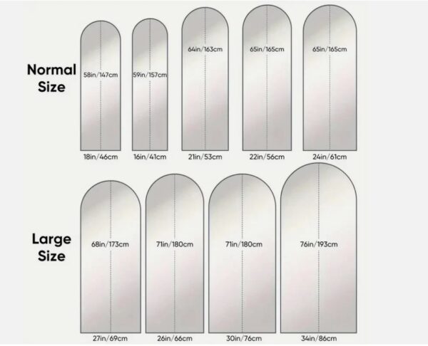 Arched Floor Mirror, Full Length Freestanding Mirror With Stand, 58×19 In