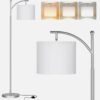 33 Silver Floor Lamps for Bedroom with 3 Color Temperatures, Tall Standing Lamp