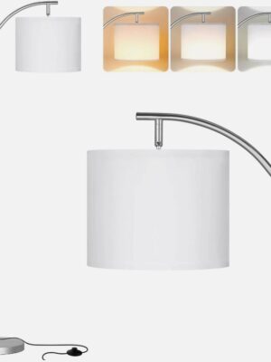 Silver Floor Lamps for Bedroom with 3 Color Temperatures, Tall Standing Lamp