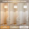 34 Silver Floor Lamps for Bedroom with 3 Color Temperatures, Tall Standing Lamp