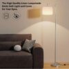 35 Silver Floor Lamps for Bedroom with 3 Color Temperatures, Tall Standing Lamp